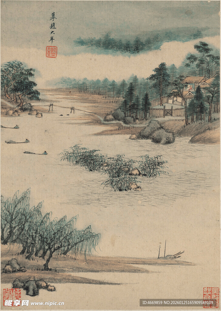 水墨山水古景图