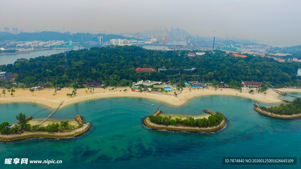 美丽海滨风光俯瞰图