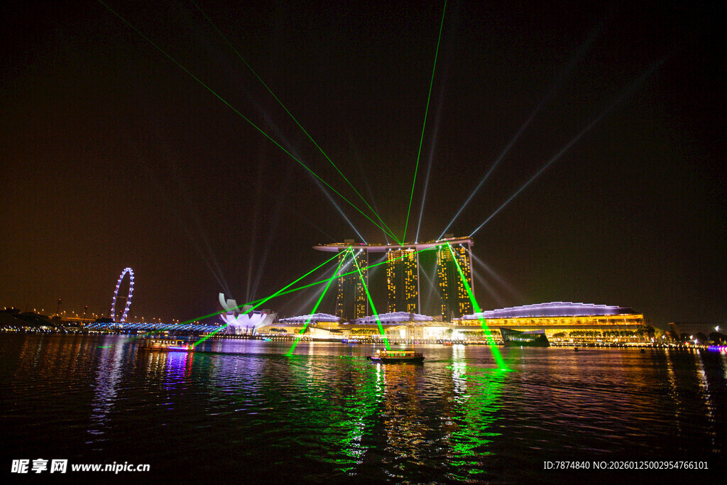 城市夜景灯光秀璀璨迷人