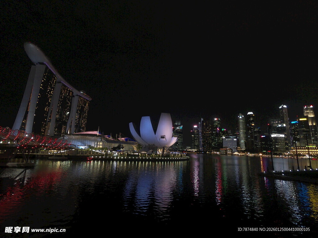 新加坡夜景 璀璨滨海风光