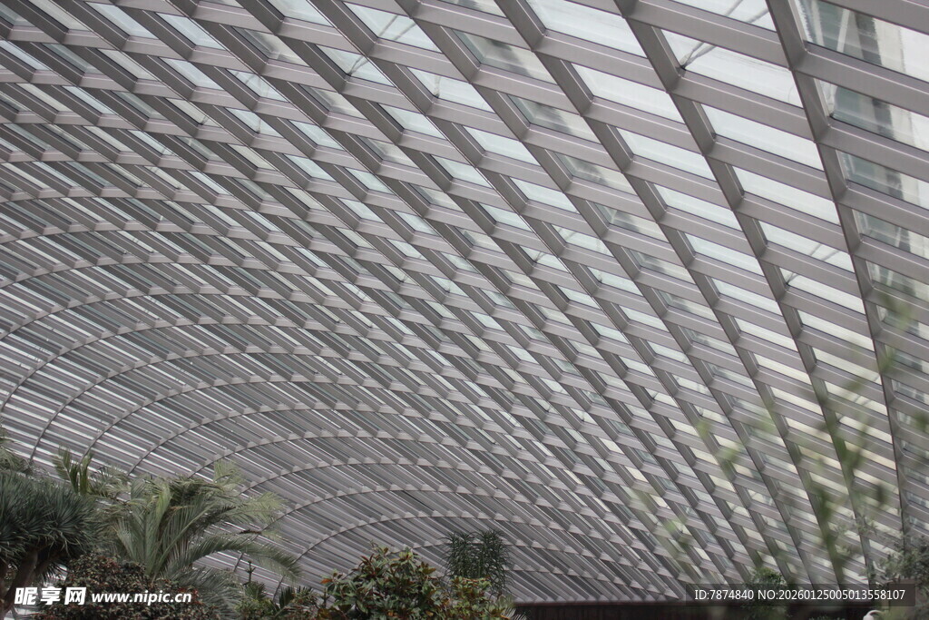 现代风格的金属网格屋顶