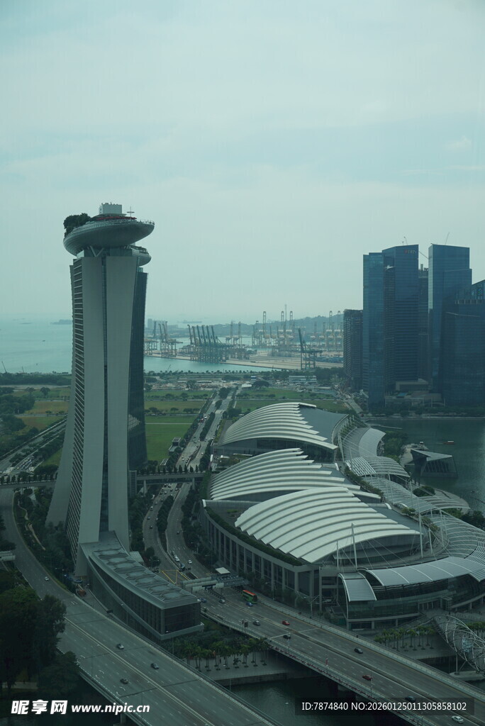 新加坡城市景观俯瞰