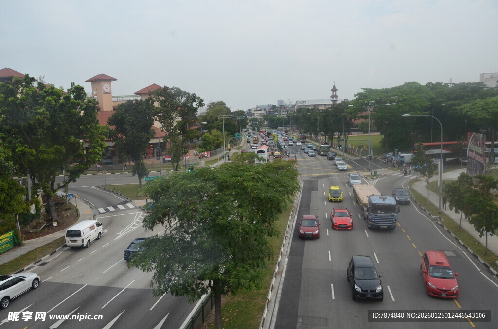城市道路车流景象