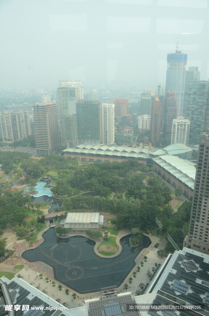 城市高空俯瞰景观图