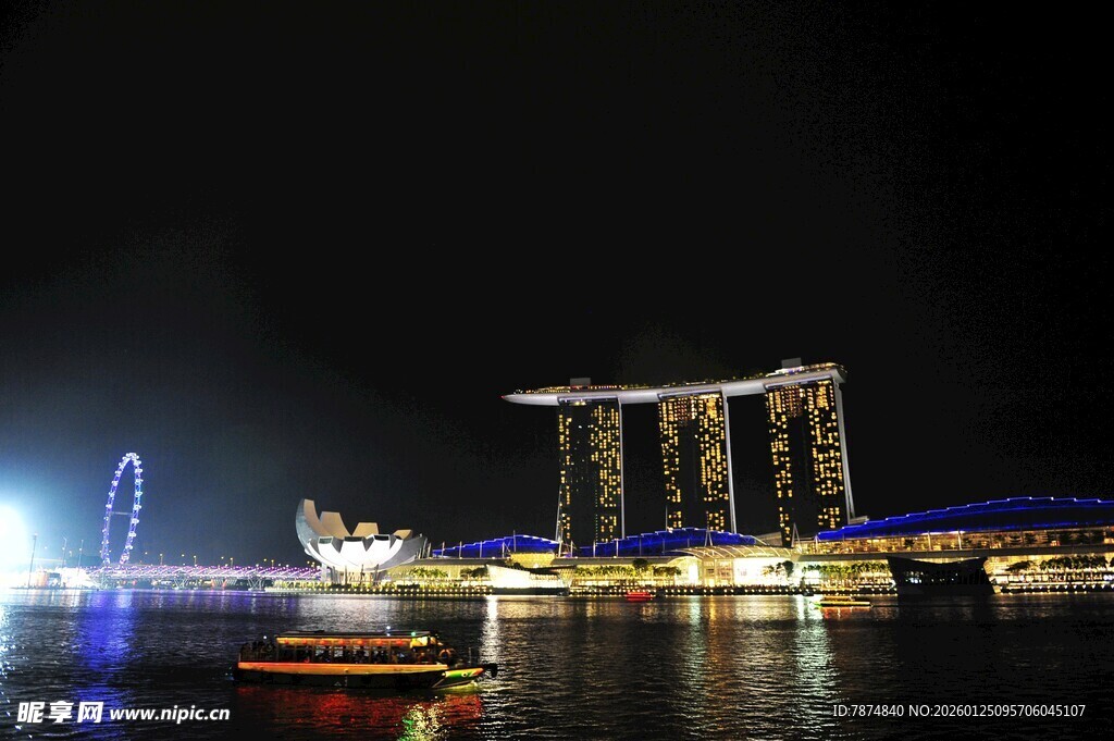 新加坡滨海湾璀璨夜景