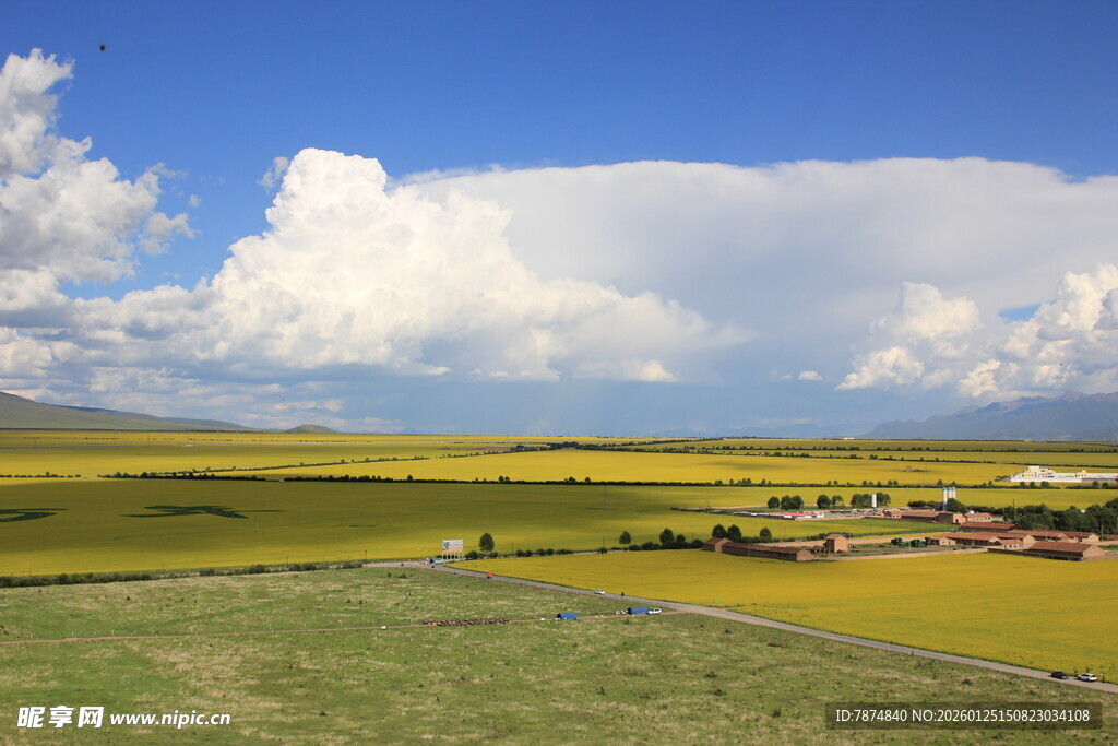 草原风光 蓝天白云下的美景
