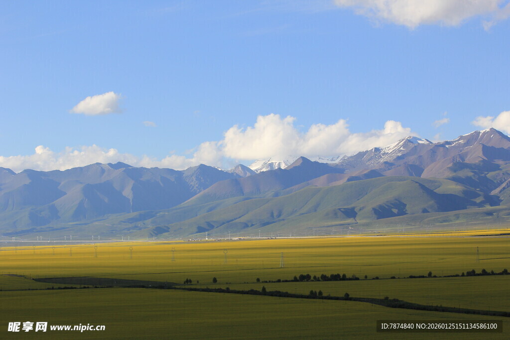 草原与远山的壮美风光