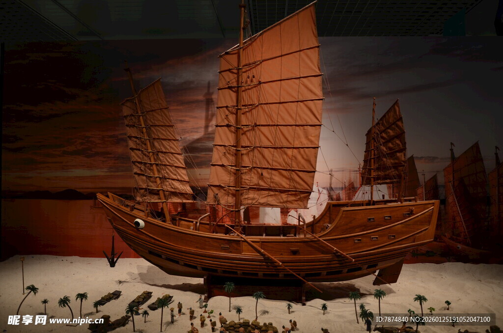 古代帆船模型展示