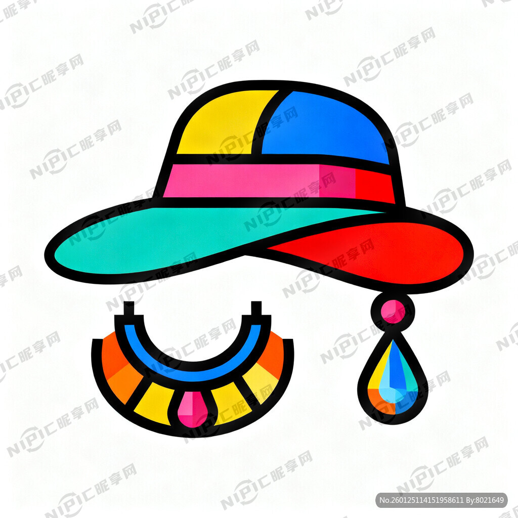 帽子 饰品类 矢量图