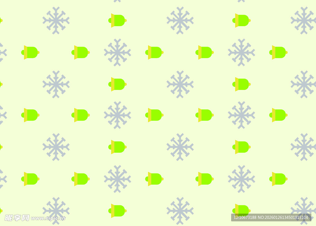 浅绿色雪花绿叶图案背景
