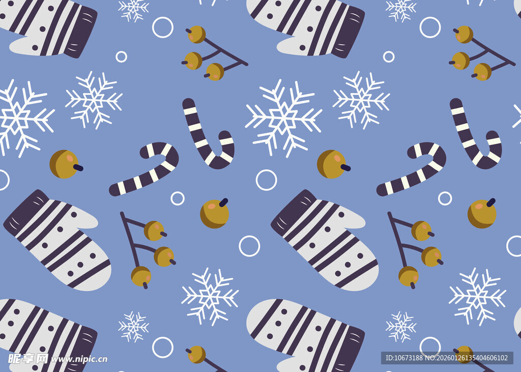 冬日圣诞元素底纹图案