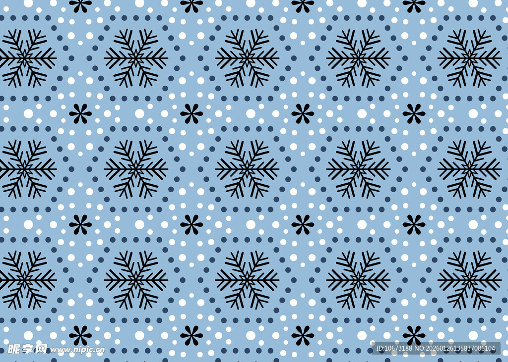 蓝色雪花图案无缝背景