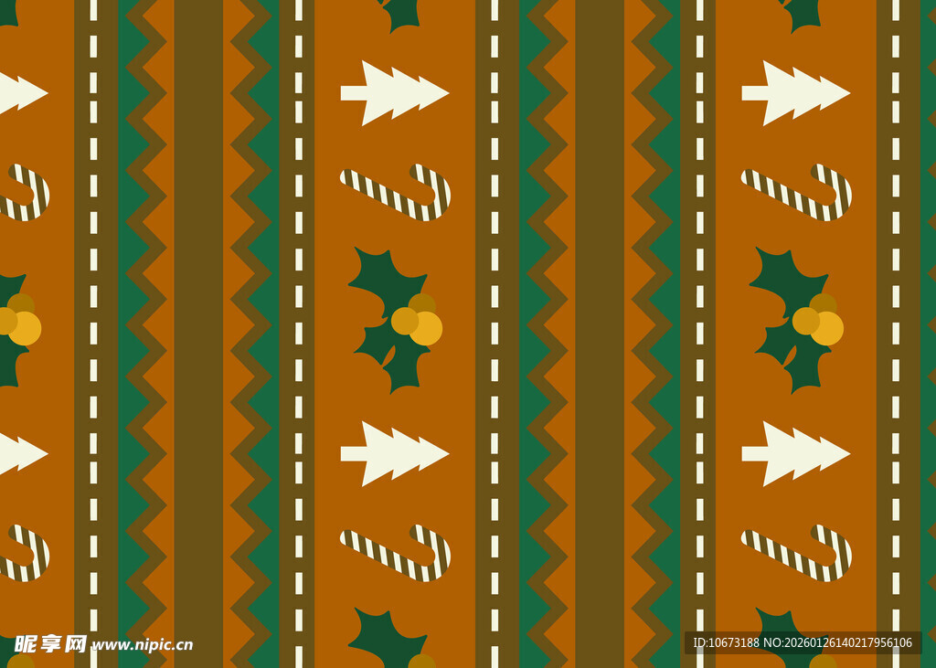 圣诞风格条纹图案设计