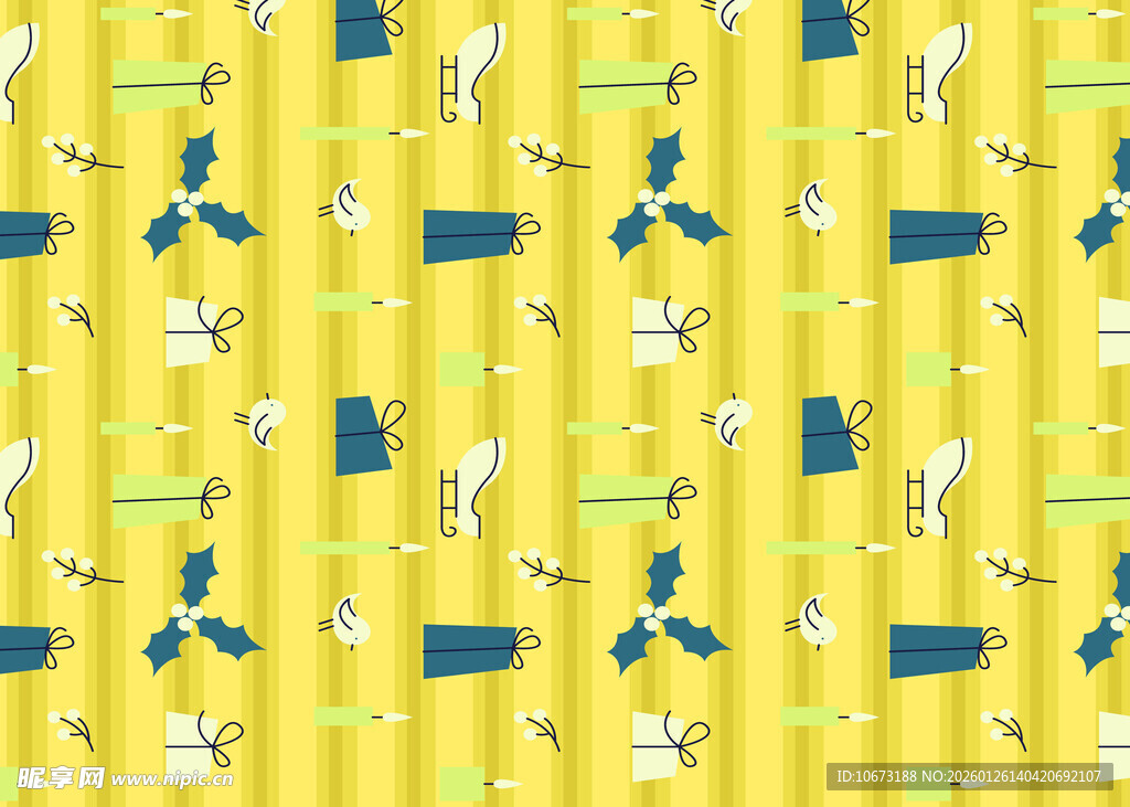 黄色背景风车图案无缝纹理