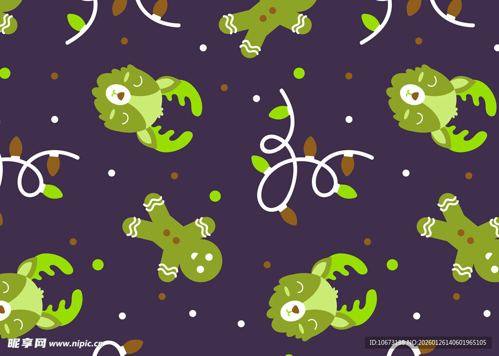 可爱恐龙图案无缝背景