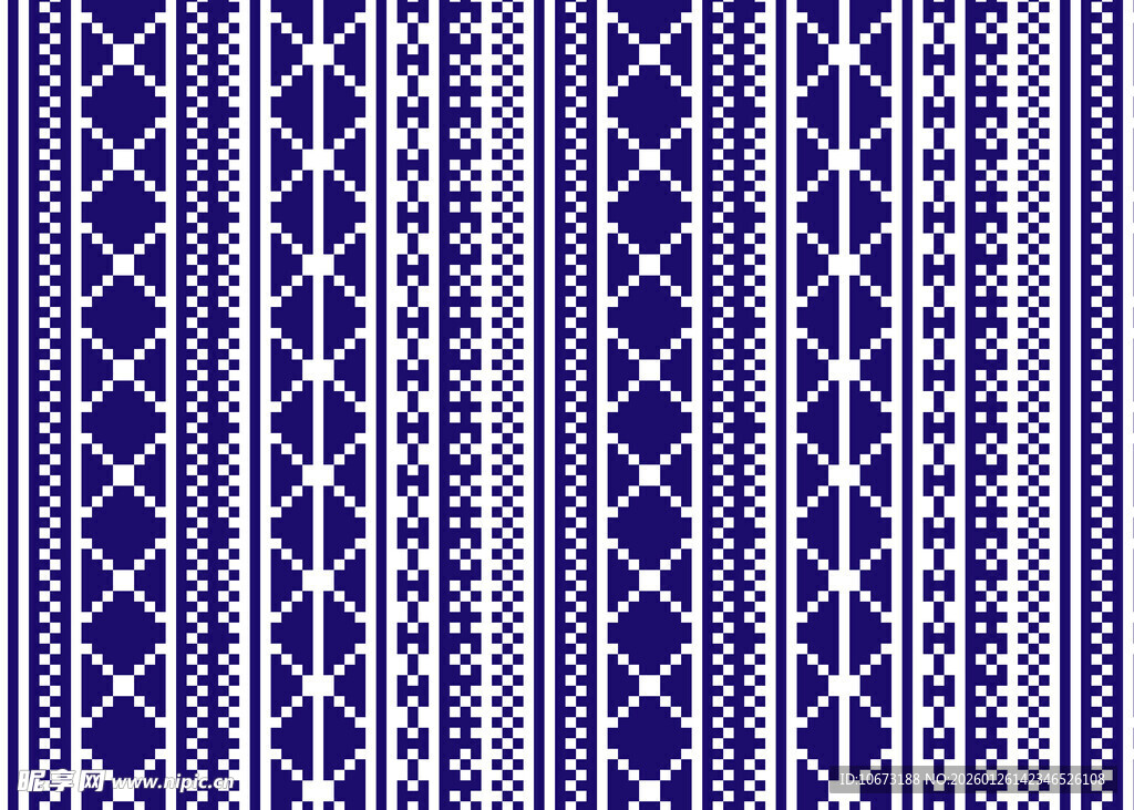 蓝白几何图案民族风纹理