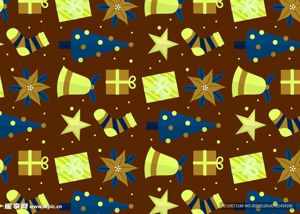 节日主题星星礼物图案背景