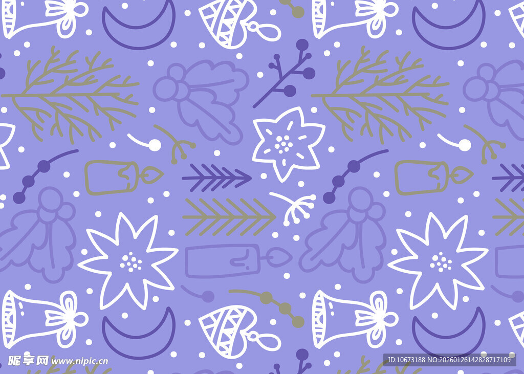 紫色梦幻节日元素图案