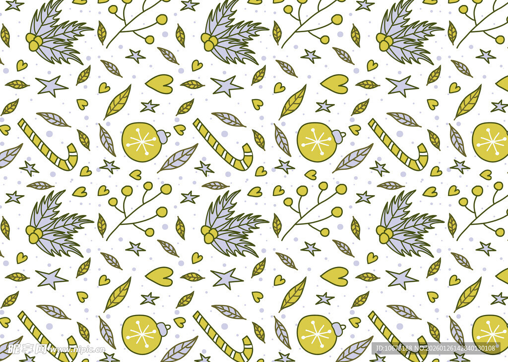 清新花卉小鸟图案背景图