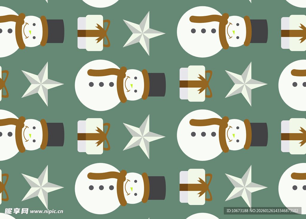 圣诞雪人星星图案背景