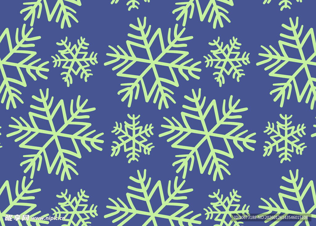 蓝色背景雪花图案纹理