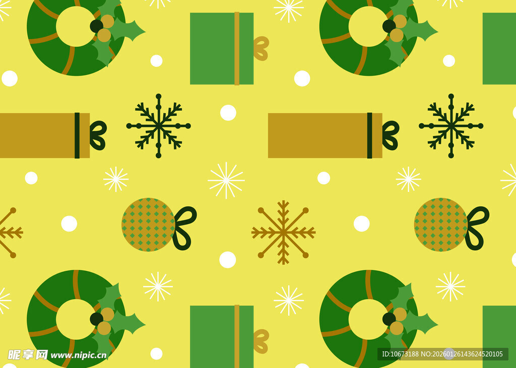 圣诞主题无缝图案背景