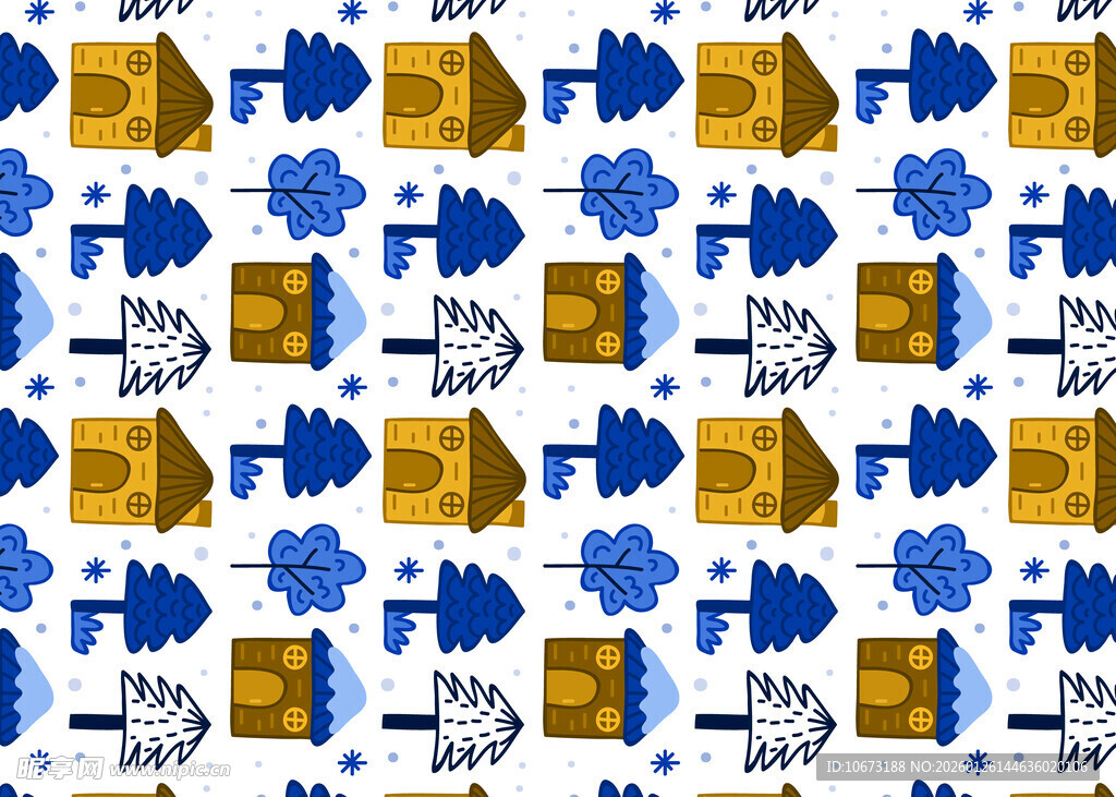 蓝色货物图案无缝背景图