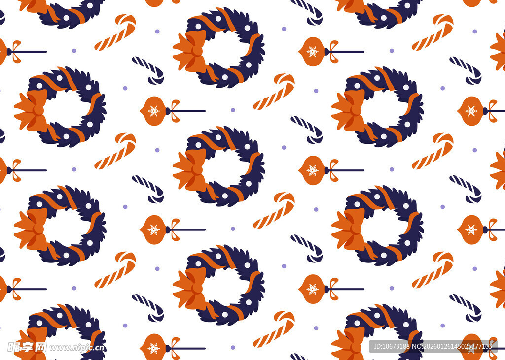 海洋风锚与花环图案设计