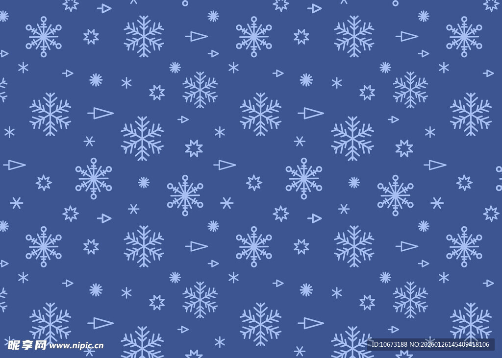 蓝色雪花图案背景