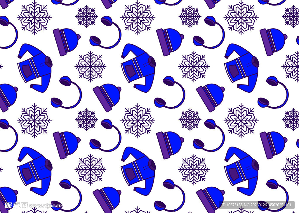 冬季元素无缝图案设计