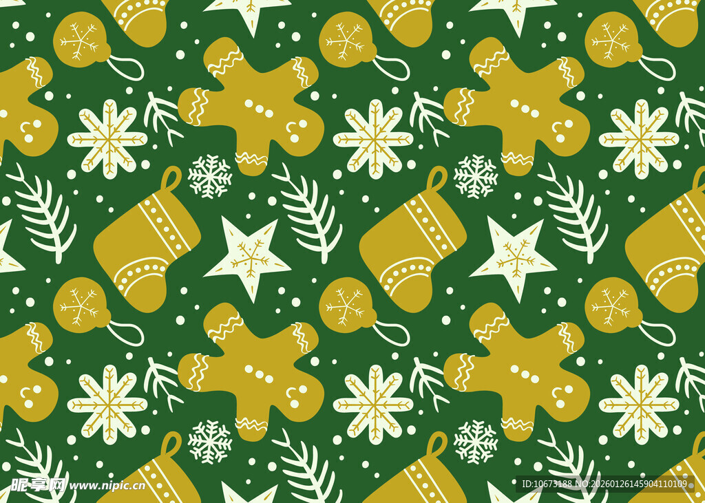 圣诞姜饼人图案背景