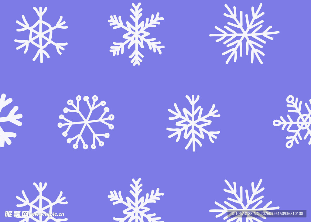 紫色背景雪花图案集合