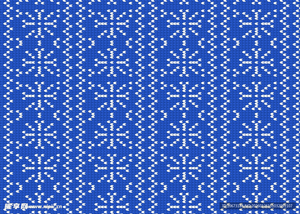 蓝色雪花针织图案纹理
