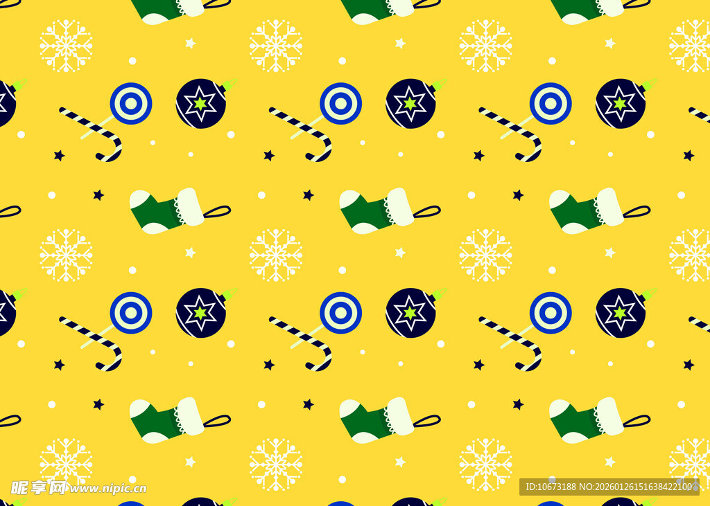 黄色底多彩图案装饰背景