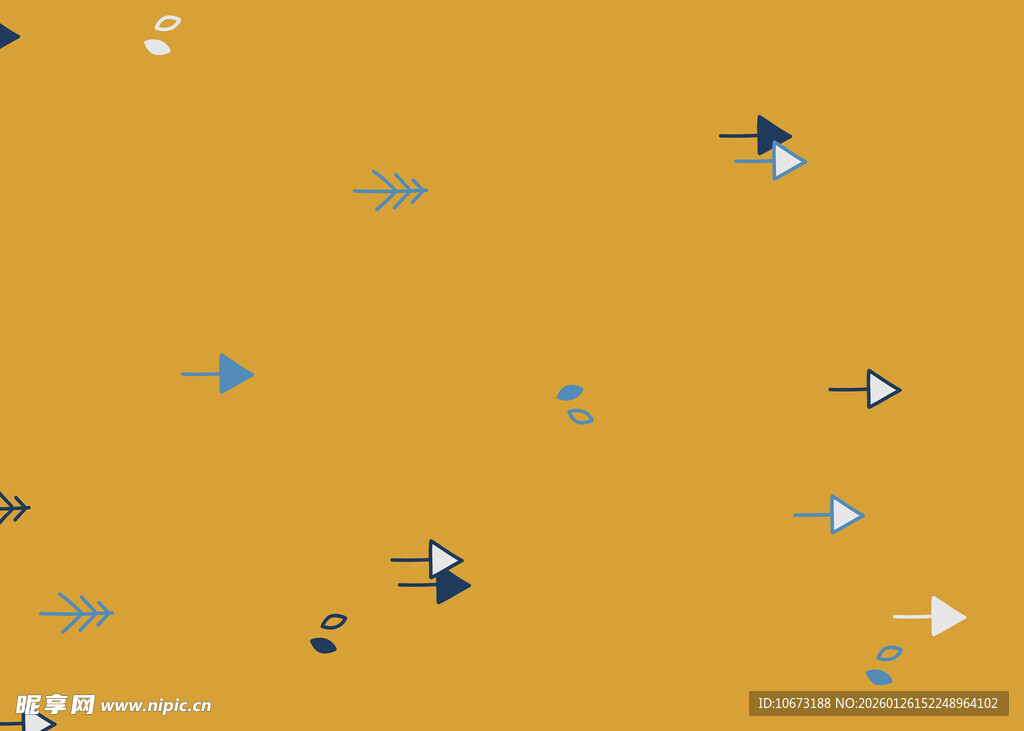 黄色背景上的多彩小元素