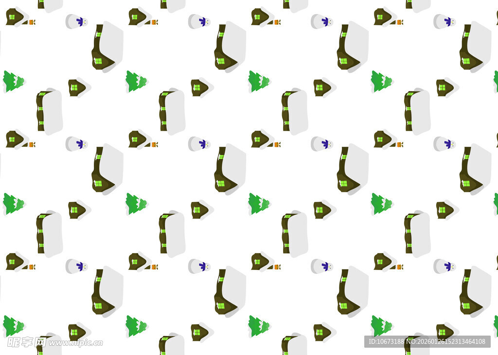 卡通乐器图案无缝背景图