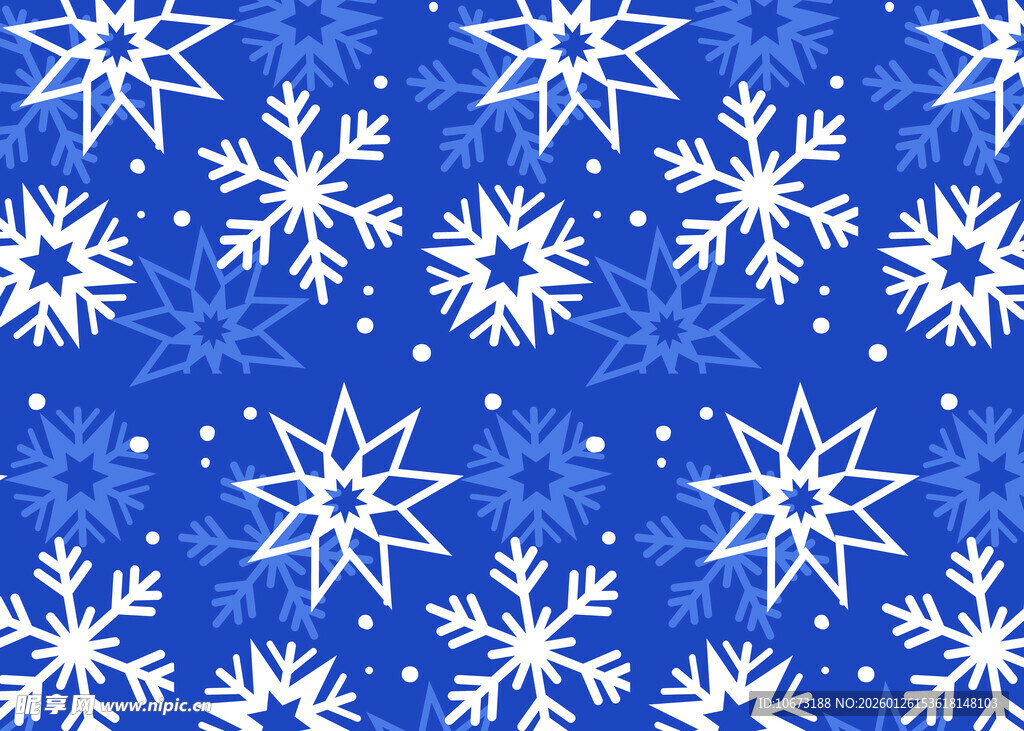 蓝色雪花图案背景