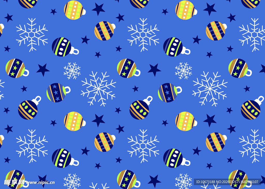 蓝色圣诞主题图案背景