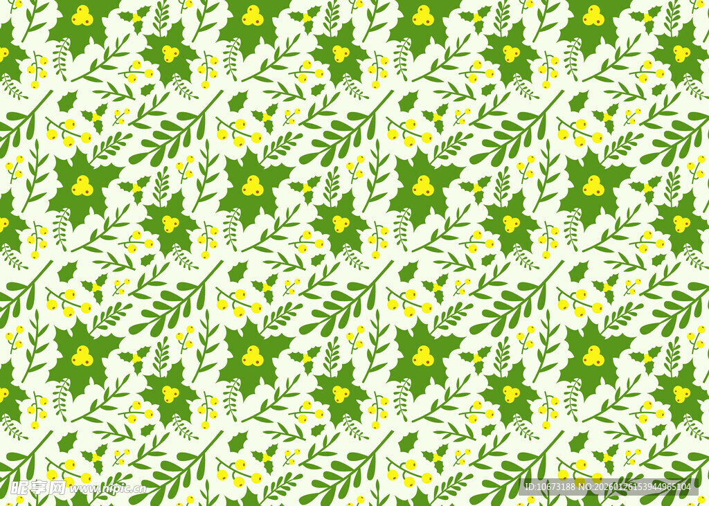 绿色花卉图案纹理背景