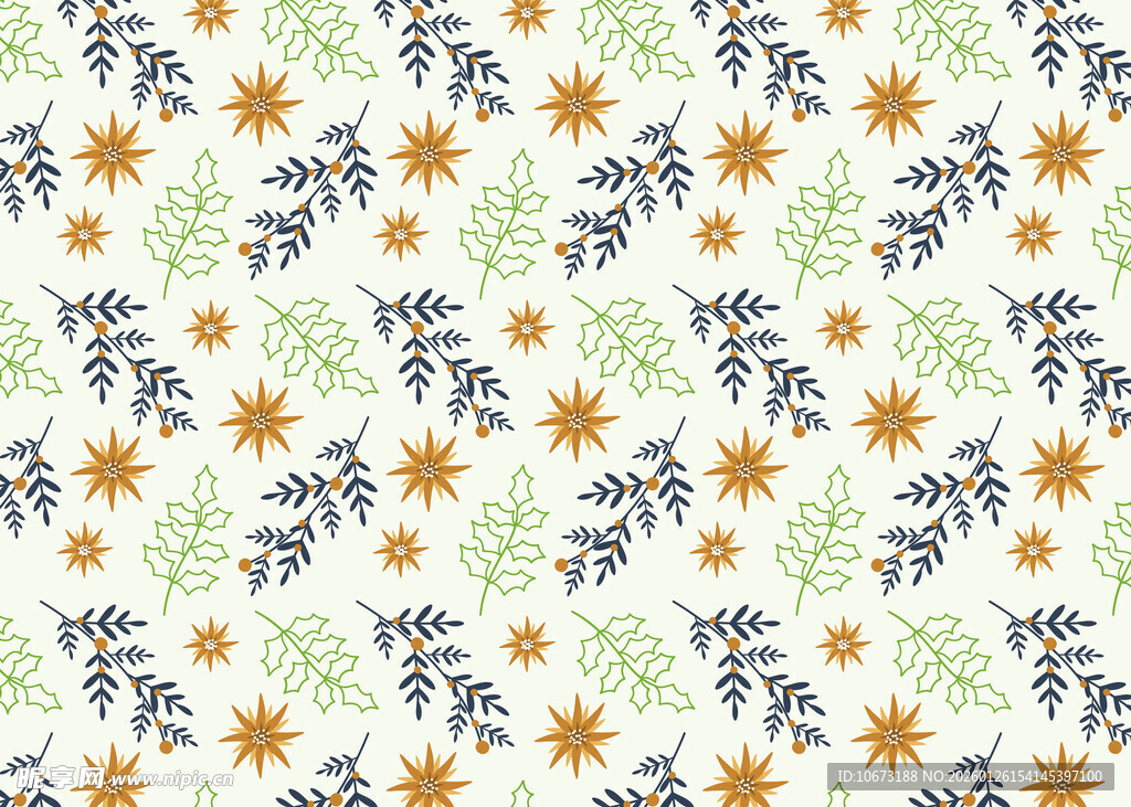 清新花卉图案背景