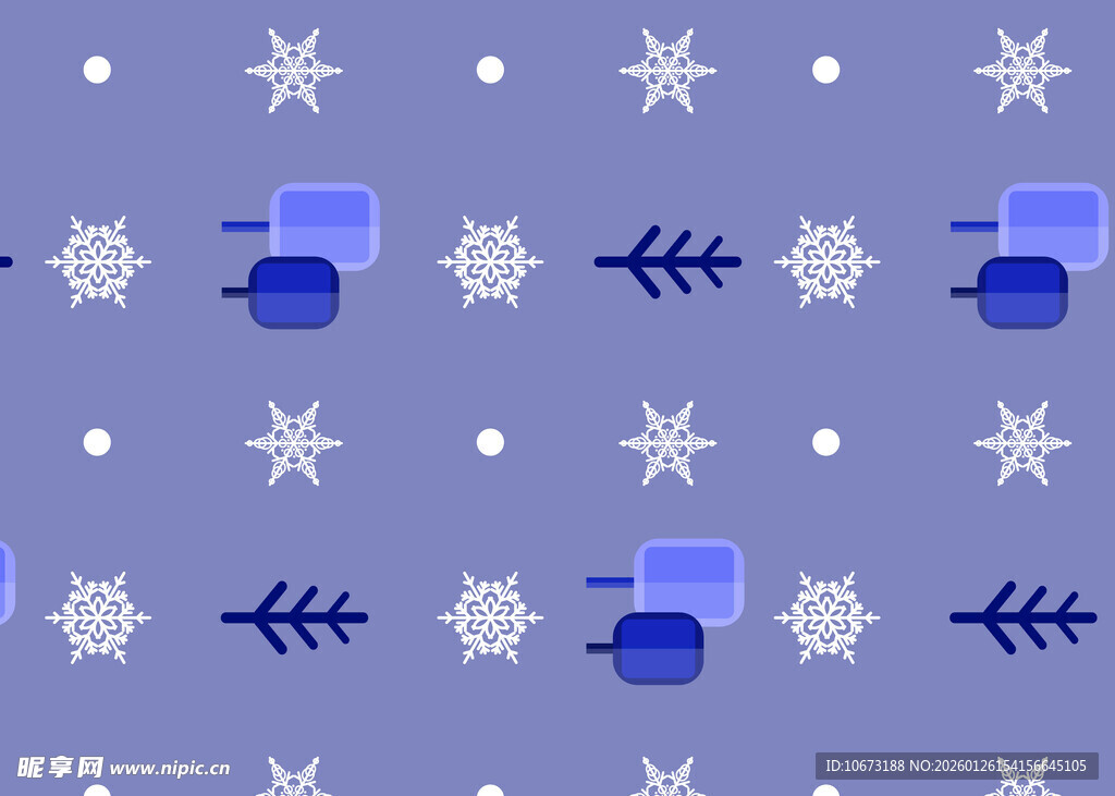 冬日雪花与机器图案背景