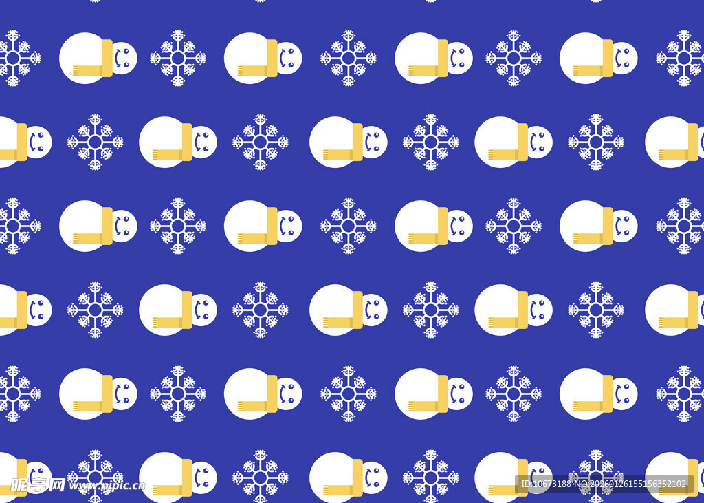 蓝色背景圣诞元素图案