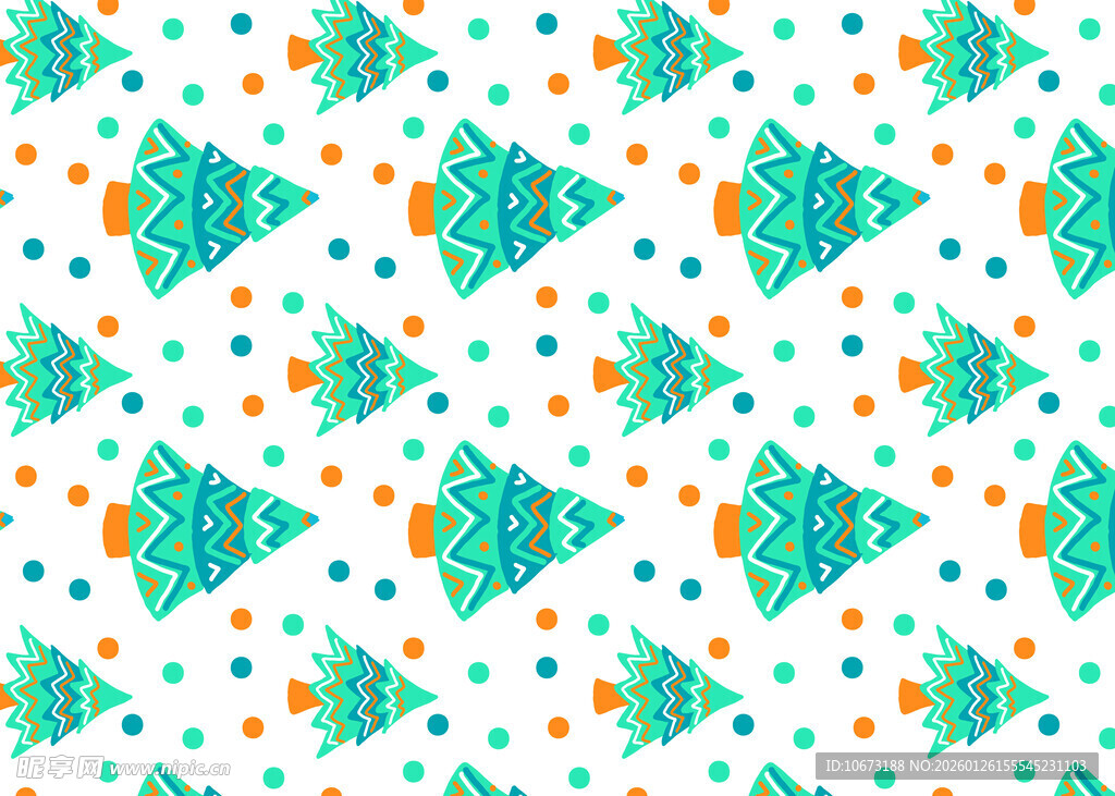 多彩圣诞树图案装饰背景