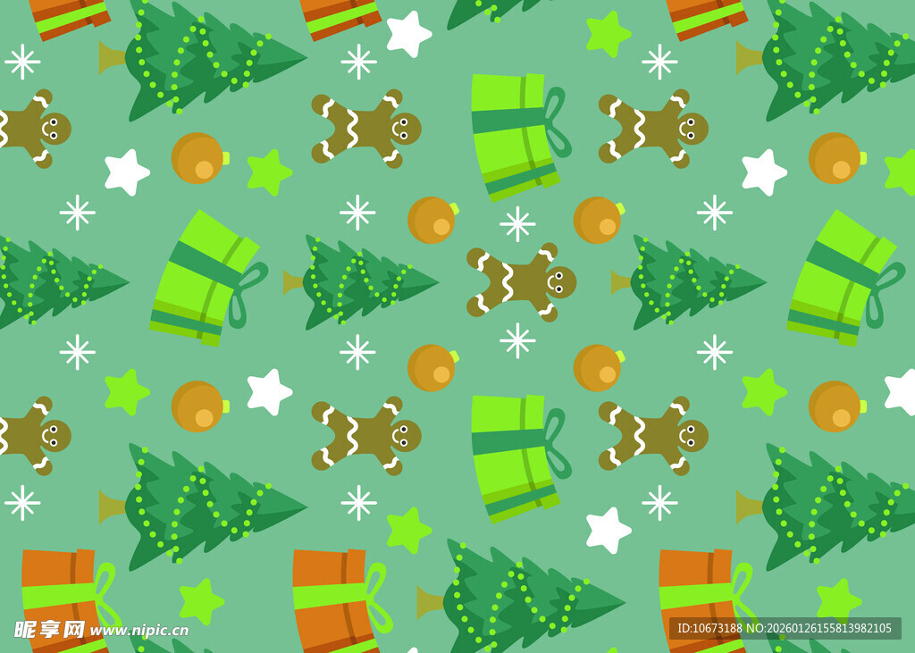 圣诞主题无缝图案背景