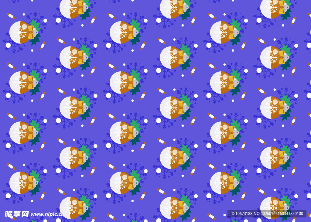 紫色背景多彩图案装饰图