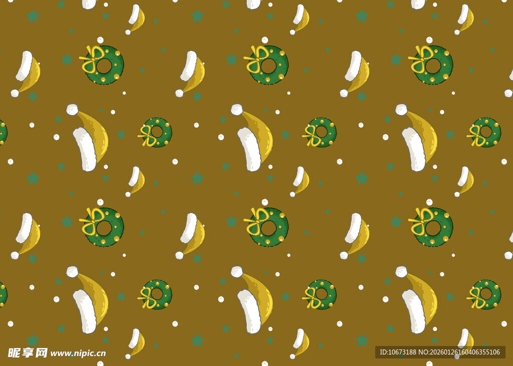 圣诞主题香蕉图案背景图