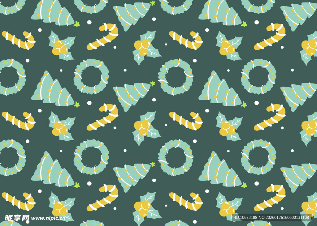 圣诞几何图案无缝背景图