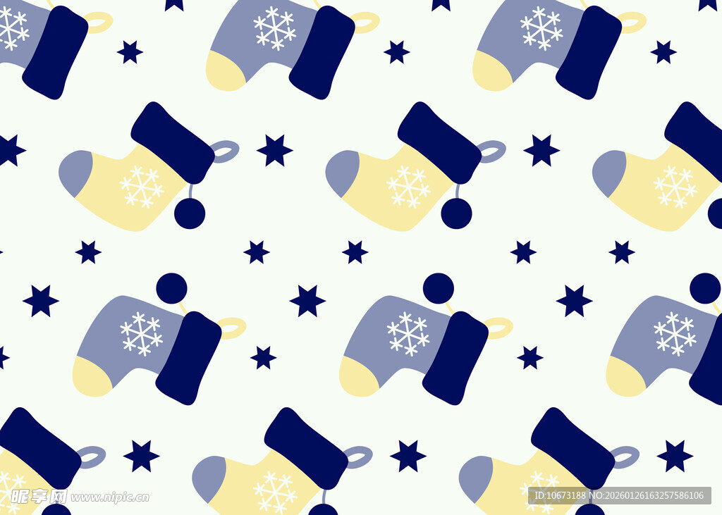 圣诞主题袜子星星图案背景