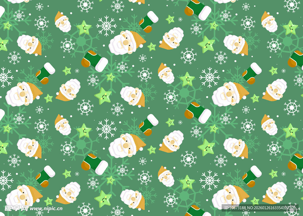 绿色圣诞主题图案背景