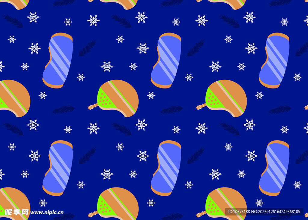 圣诞主题袜子雪花图案背景